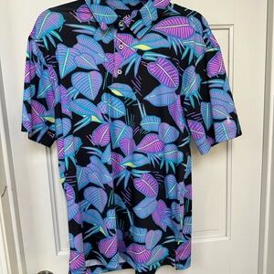 Chubbies M Hawaiian Print Neon Golf Polo